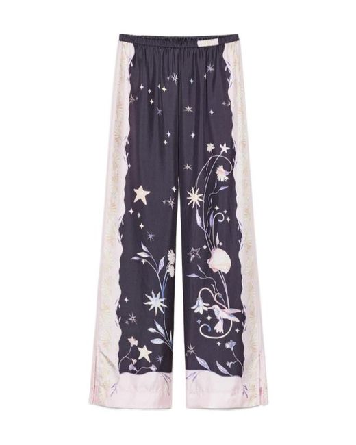 Forte_forte Blue Deliverance Print Twill Stretch Trousers