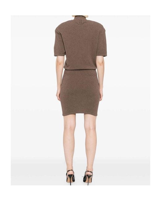 Jacquemus Brown Knitted Dresses