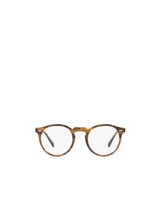 Oliver Peoples Metallic Gregory Peck Oval Frame Glasses for men