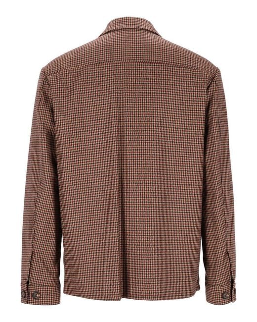 Eleventy Brown Long-Sleeve Casual Jacket for men
