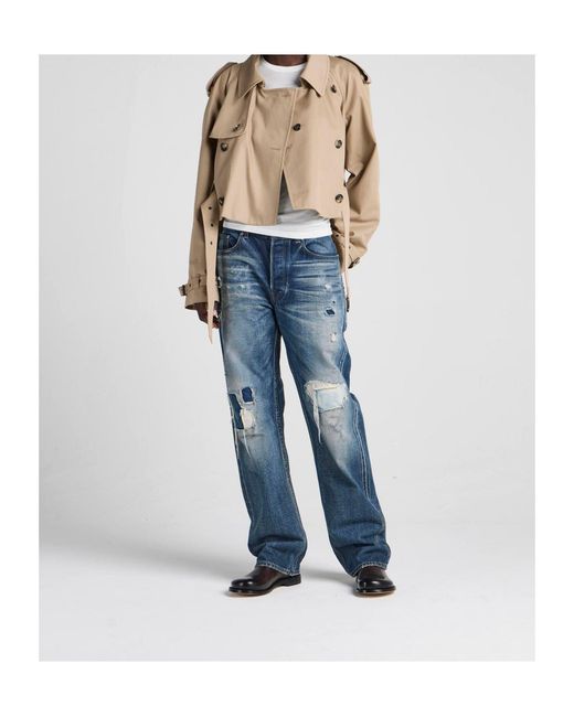 J.W. Anderson Blue Distressed-Effect Patchwork Jeans
