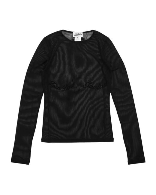 Jean Paul Gaultier Black Sheer Stretch Tulle T-Shirt for men