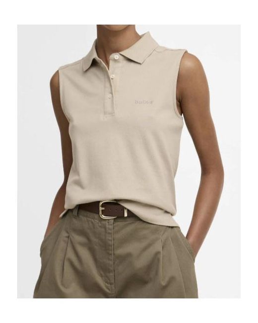 Barbour Natural Bowford Sleeveless Polo Shirt