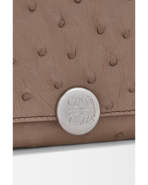 Loewe Brown Pebble Wallet On Chain