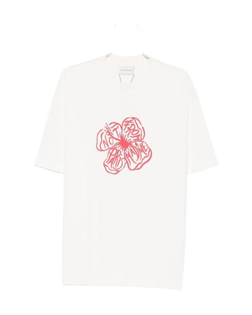 Drole de Monsieur White Drôle De Monsieur Slogan Hibiscus T-Shirt for men