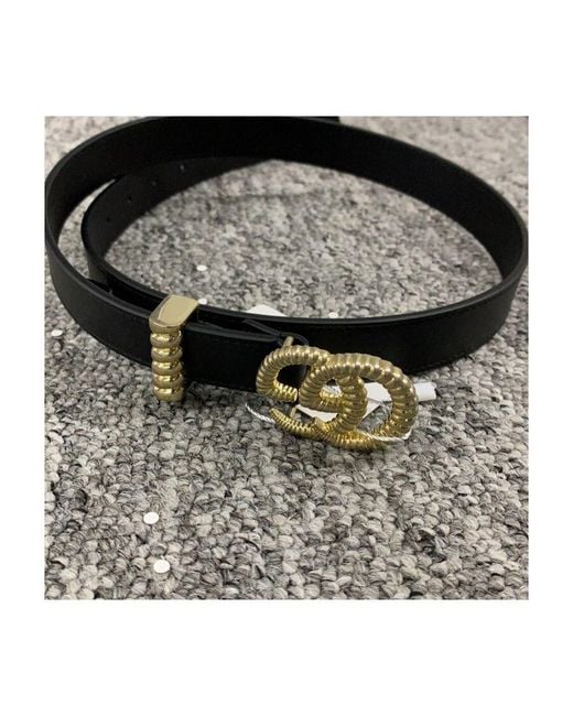 Gucci Black Leather Belt With Torchon Double G Buckle