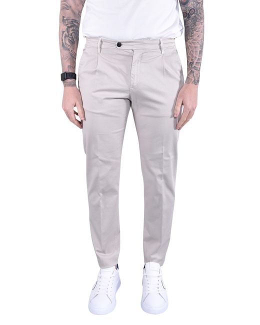 Eleventy Gray Pleated Slim Pants for men