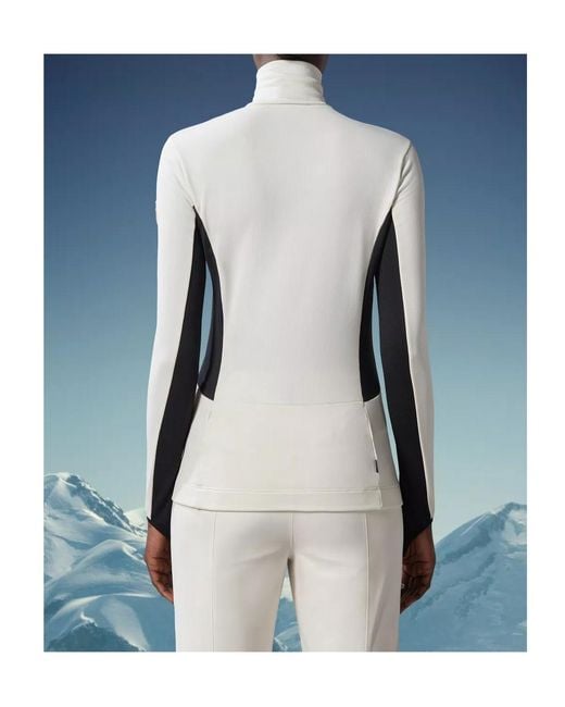 Moncler White Grenoble Half-Zip Sweater