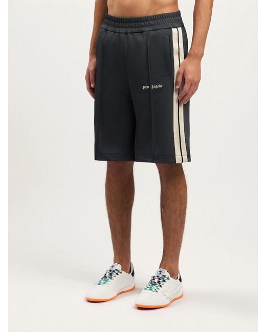 Palm Angels Gray Classic Logo Track Shorts for men