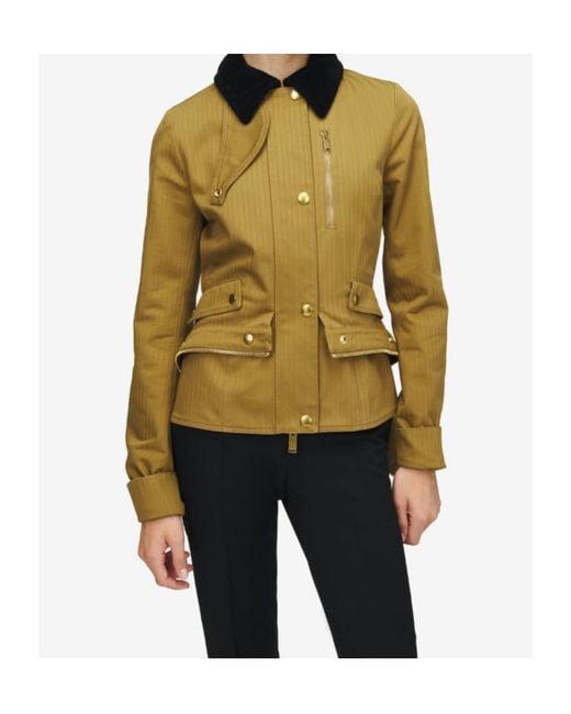McQueen Yellow Herringbone Kickback Jacket