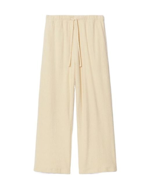Burberry Natural Straight-Leg Towelling Finish Trousers