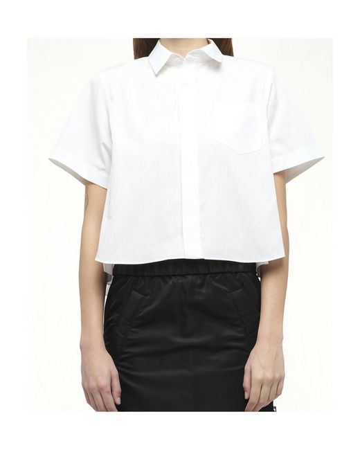 Sacai White Short-Sleeved Shirt