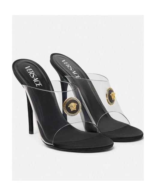 Versace White Vagabond Open-Toe Mules
