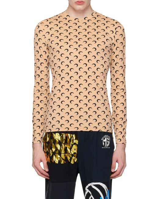 MARINE SERRE Brown Long-Sleeved T-Shirt for men