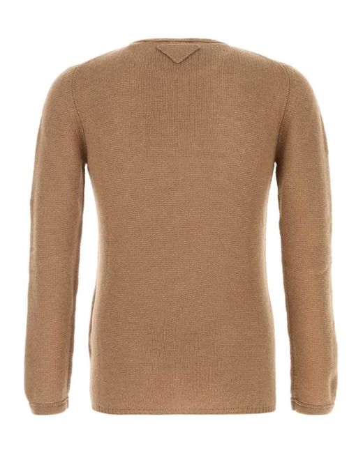 Prada Brown Long-Sleeve Crewneck Knit Sweater for men