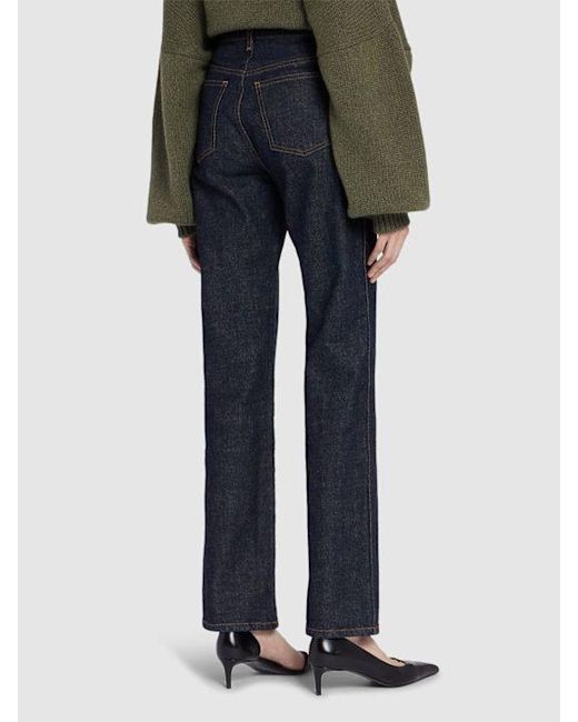 Khaite Blue Danielle Denim High-Rise Straight Jeans