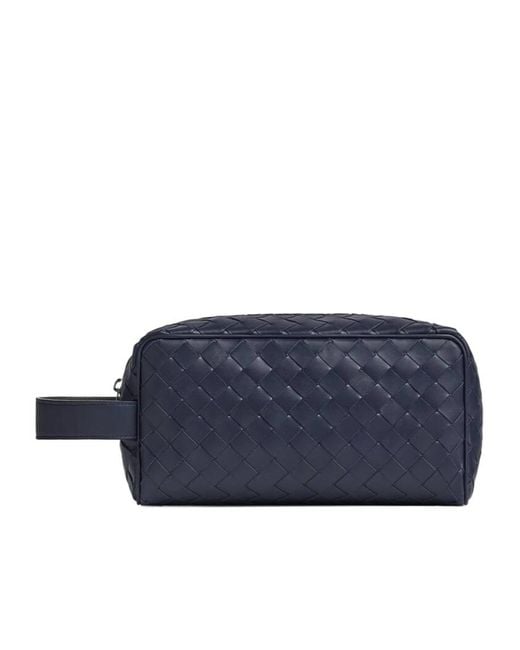 Bottega Veneta Blue Intrecciato Travel Pouch for men