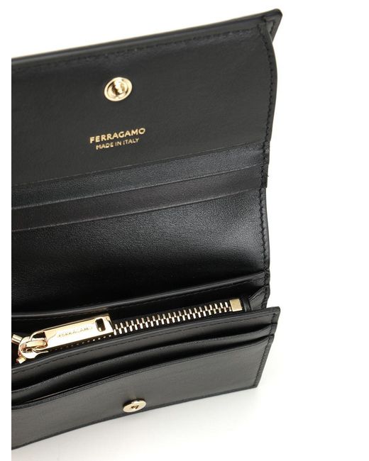 Ferragamo Black Ferragamo Bow Detailed Folded Wallet