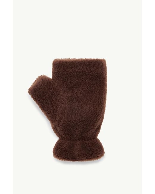 Moncler Brown Teddy Fingerless Gloves for men
