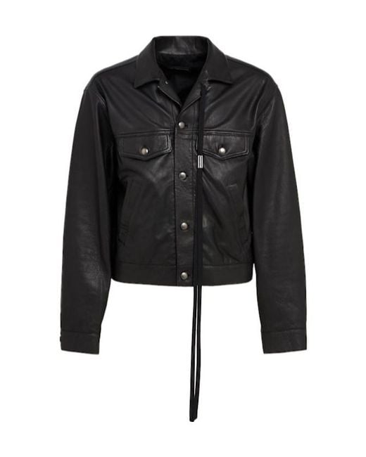 Ann Demeulemeester Black Raf 5-Pocket Standard Leather Jacket for men