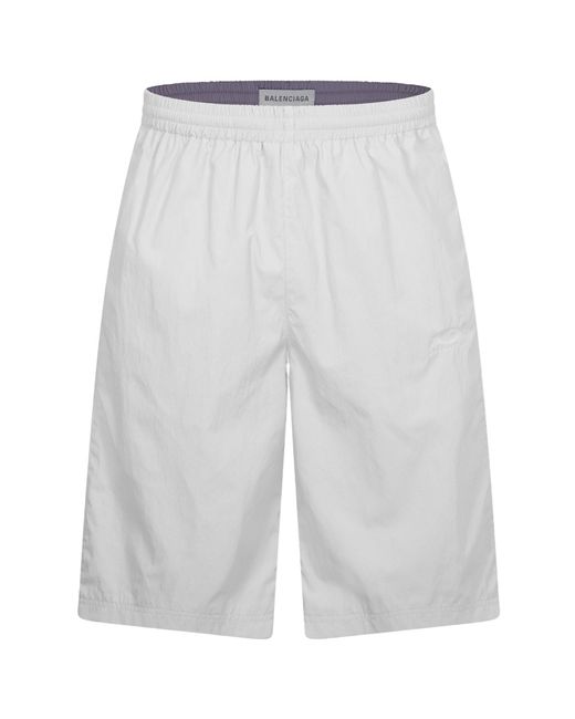 Balenciaga White Woven Tracksuit Shorts for men