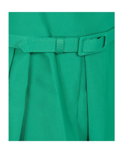 Ralph Lauren Green Lauren Belted Pleated Dress