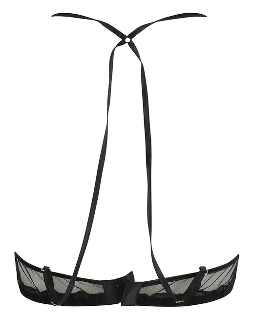 Dolce & Gabbana Black Panelled Tulle Satin Bra
