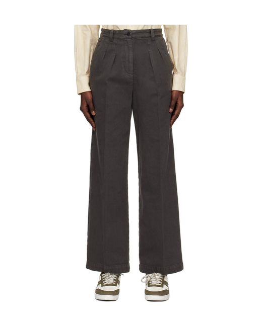 A.P.C. Black Tressie Pleated Detail Casual Pants