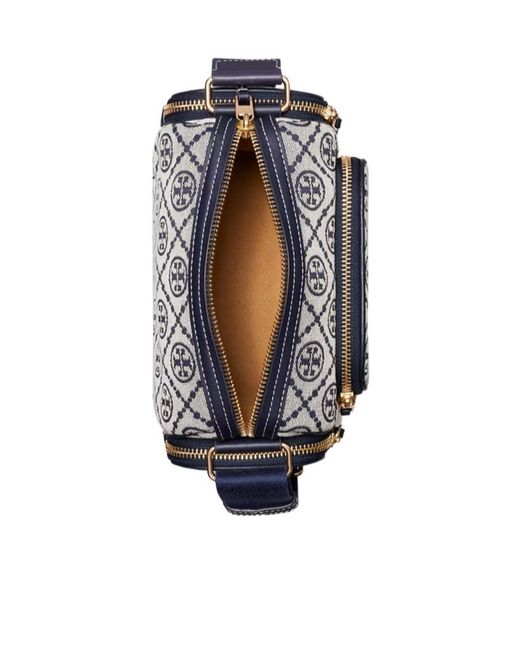 Tory Burch Blue Logo-Print Shoulder Bag