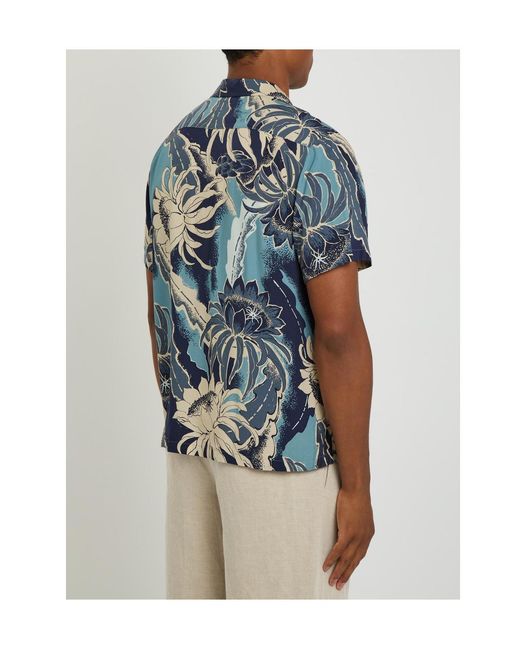J.W. Anderson Blue Floral-Print Woven Shirt for men