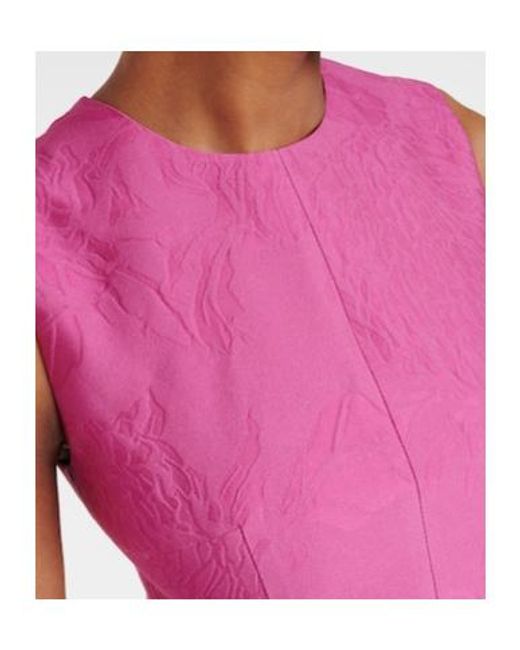 Emilia Wickstead Pink Mara Cloqué Cocktail Dress