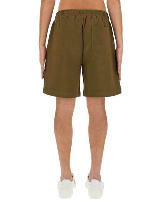 Helmut Lang Green Space Logo Shorts for men
