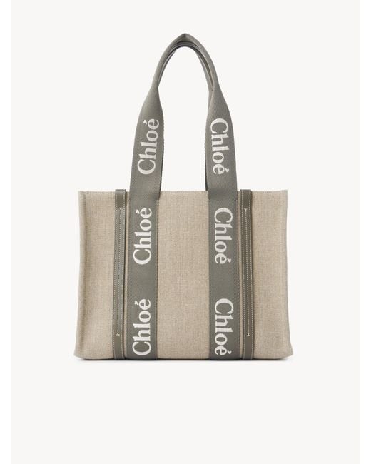 Chloé Natural Chloé Woody Medium Tote Bag