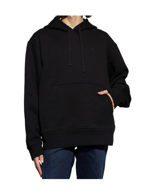 DIESEL Black Logo-Embroidered Hooded Sweatshirt for men