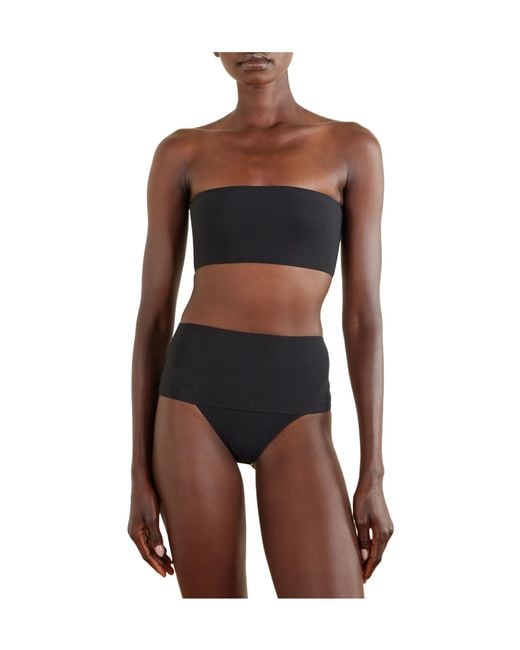 Alaïa Black Solid Color Bikini Tops