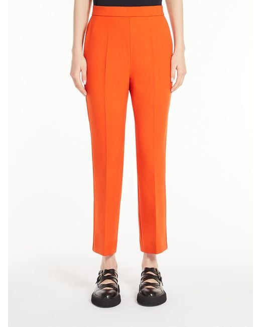 Max Mara Orange Side Zipper Wool Casual Pants
