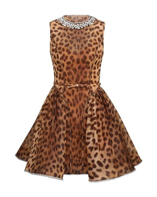 Zimmermann Brown Crush Panelled Mini Dress