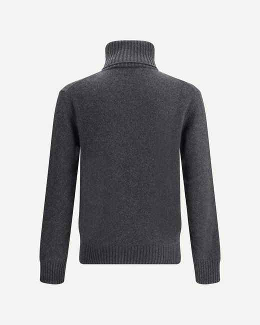 AMI Blue Ribbed Turtleneck Sweater for men
