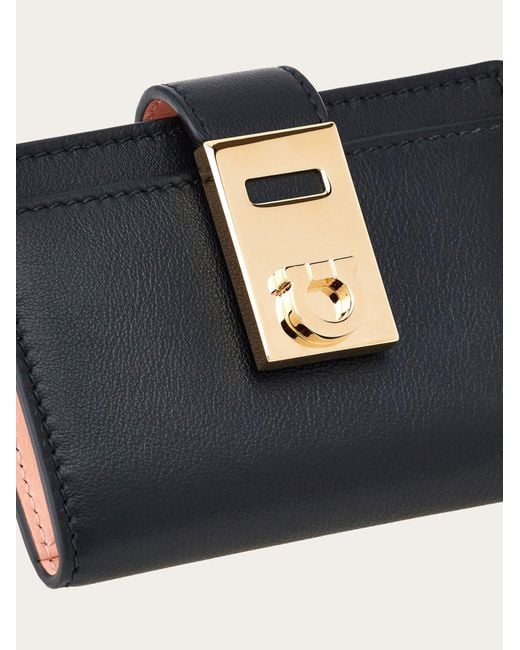 Ferragamo Black Hug Card Clip