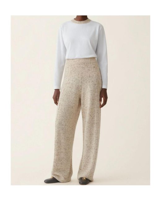 Fabiana Filippi Natural Speckled Knitted Trousers