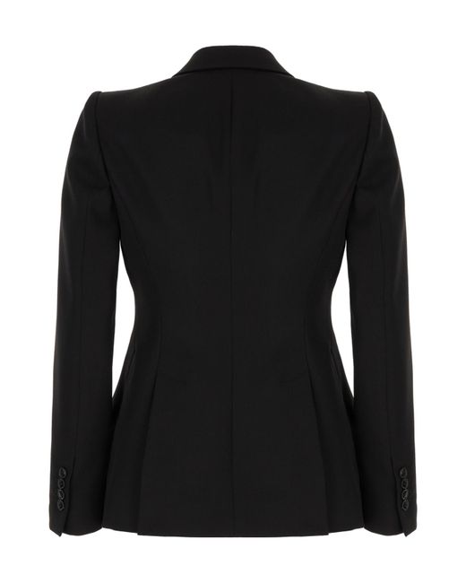McQueen Black Wool Single-Breasted Blazer