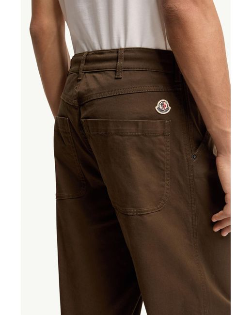 Moncler Brown Stretch Gabardine Pants for men