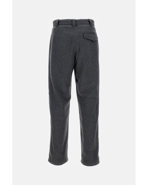 A.P.C. Gray Pleated Wool-Blend Trousers for men