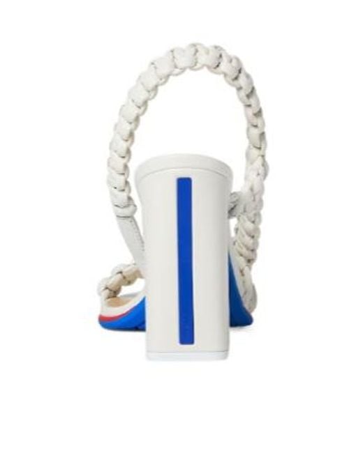 Fendi White Arc Braided Heeled Sandals