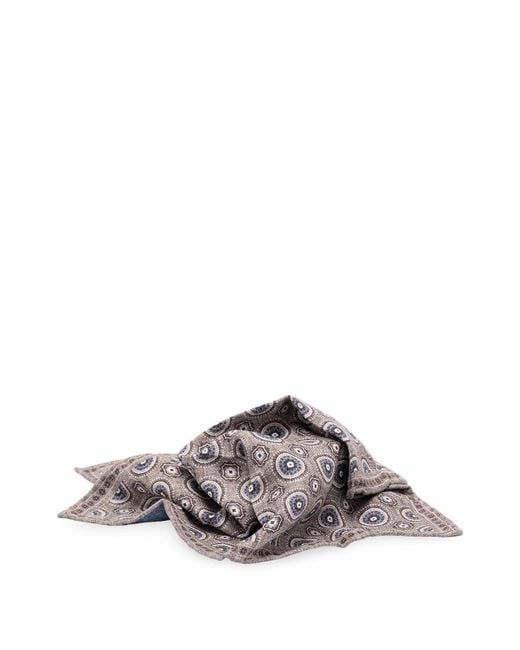 Brunello Cucinelli Purple Patterned Jacquard Pocket Square for men
