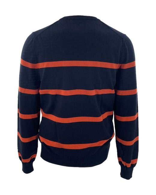 Dunhill Blue Striped Long-Sleeved Sweater for men