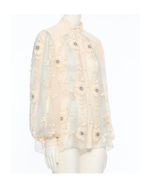 Valentino White Collared Long-Sleeved Shirt