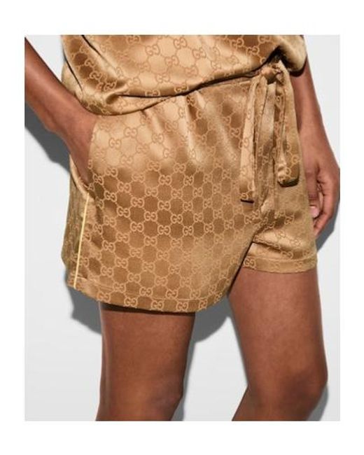 Gucci Natural Satin Short Shorts