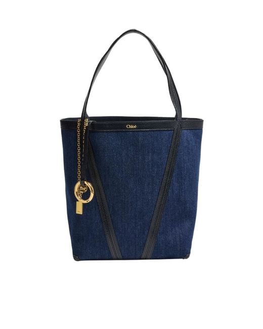 Chloé Blue Spin Denim Tote Bag