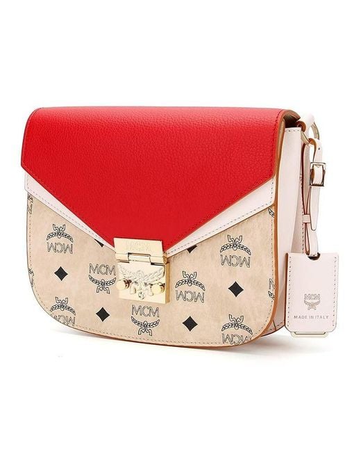 MCM Red Small Color Satchel